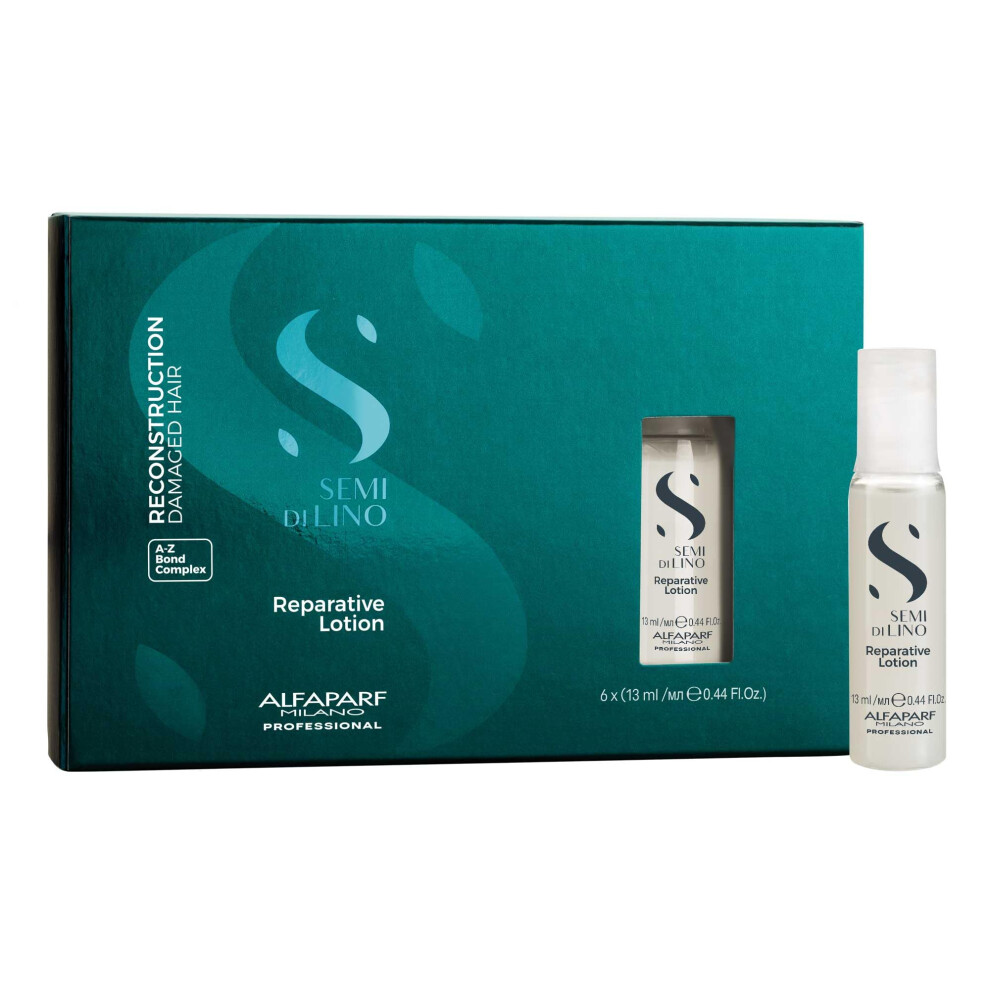 Alfaparf Milano Semi Di Lino Reconstruction Reparative Lotion Treatment - Hair Repair For Damaged Hair Adds Shine Softness And Body - Thermal P