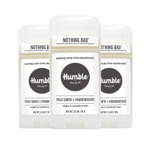 HUMBLE BRANDS Aluminiumfreies Deodorant, vegan und tierversuchsfrei, formuliert fr empfindliche Haut, Palo Santo und Weihrauch, 3er-Pack 2,5 Unzen