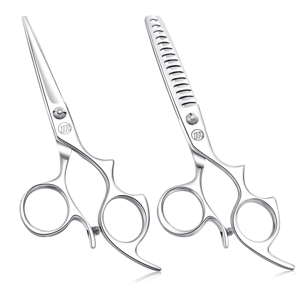 Moontay 6.0" Hair Cutting Shears Set With Large Finger Holes, Professional Barber Stylist Texturizing Shears, Salon Hair Cutting Scissors, 440C Japane
