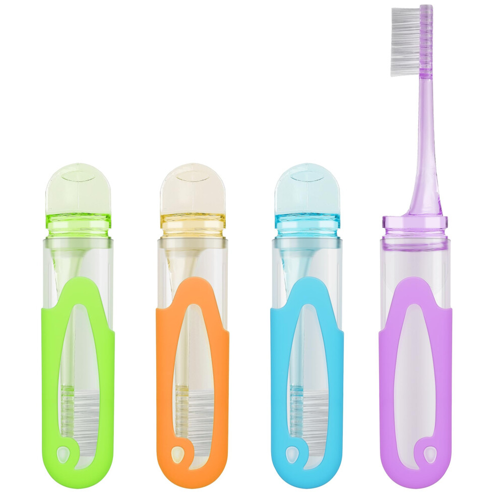 Bï¿½Rste Foldable Travel Toothbrush Portable Soft Bristles Toothbrushes Adults Size Folding Cover Collapsible Medium Bristle Brushes Individually Wrappe