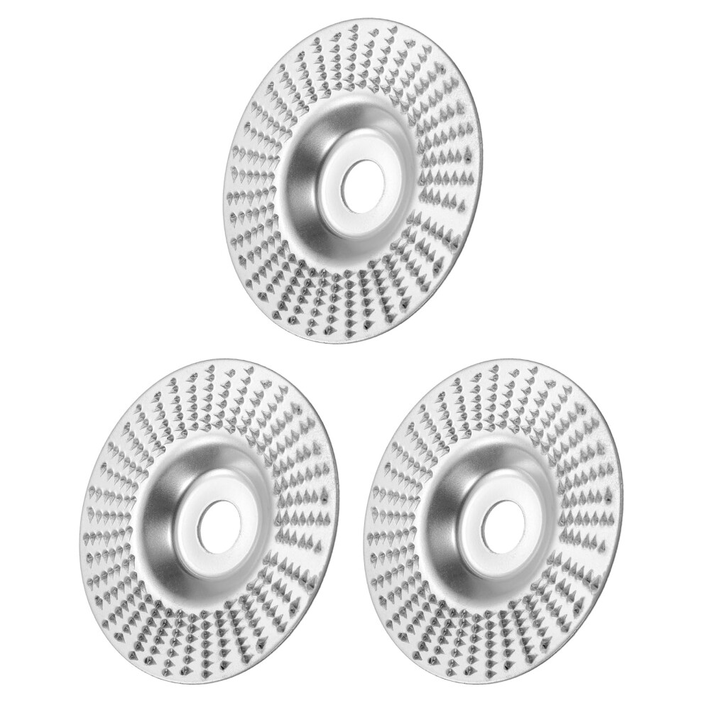 3Pcs Wood Grinder Wheel Disc 4' Wood Shaping Wheel With 5/8' Arbor For Woodworking Angle Grinders Wood Sanding Shaping Polishing Carving Grinding 820064765192