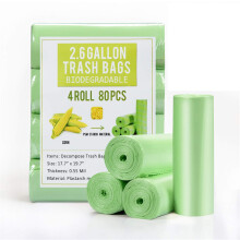 Small Garbage Bags 2.6 Gallon Biodegradable Trash Bags for Bathroom Office Recycling Eco-Friendly Trash Can Liner with Strong Tear & Leak Resist