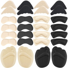 16 Pairs Shoe Filler Heel Grips for Womens Shoes - Shoe Filler for Too Big Shoes Women with Toe Inserts Heel Pads Shoe Pads and Women's Toe In
