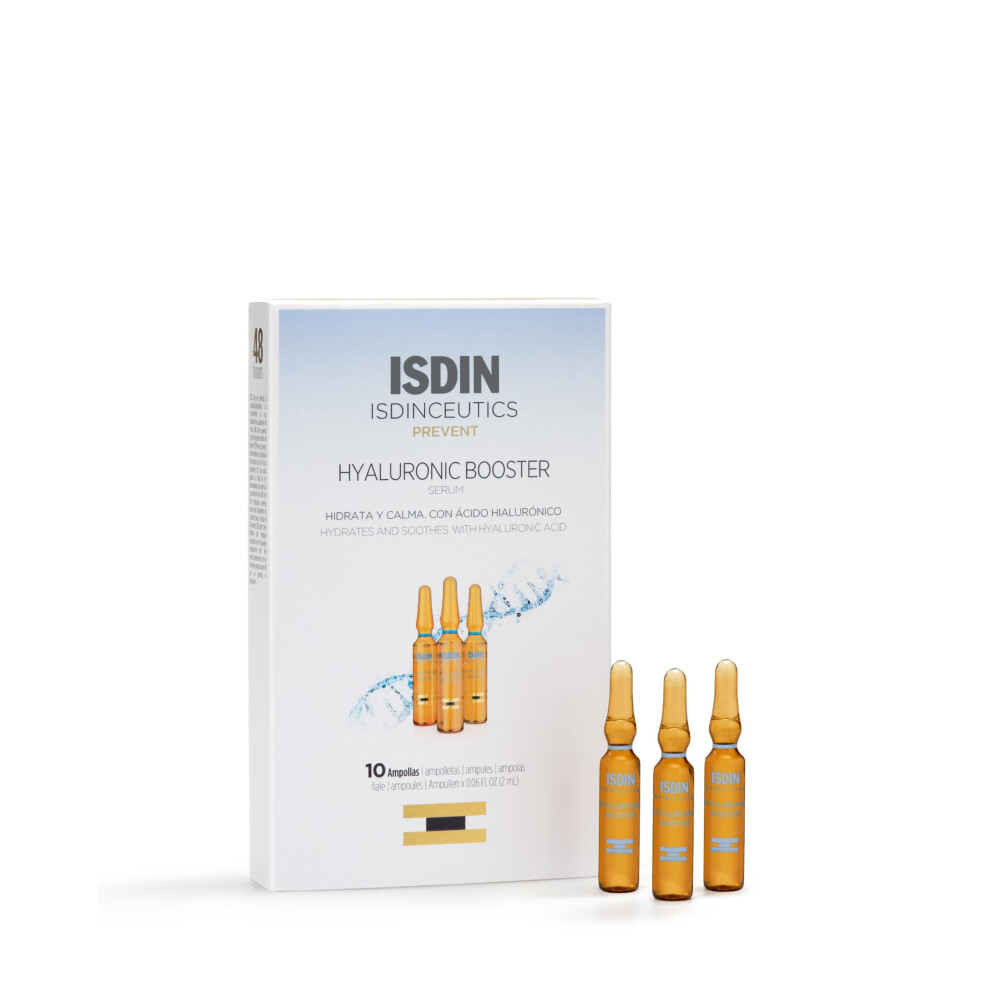Isdin Hyaluronic Booster Deep Hydration With Peptide Serum Ampoules 10 Count