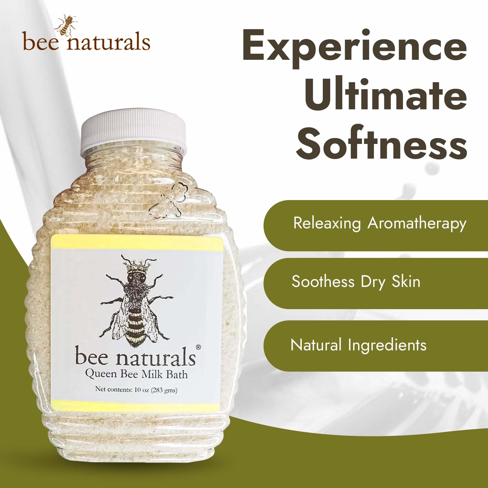 Bee Naturals Queen Bee Milk Bath - Luxurious and Nourishing Epsom Salt ...
