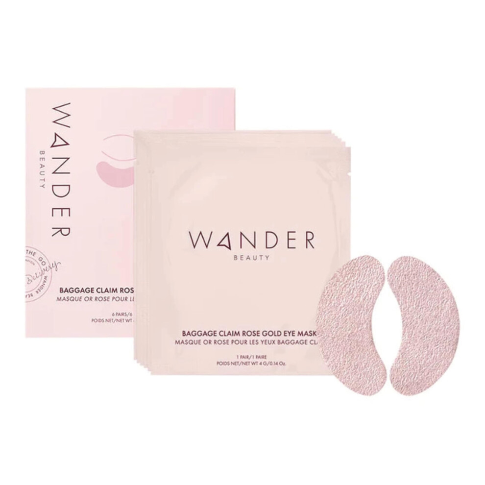 Wander Beauty Gold/Dark Baggage Claim - Rose Foil Under Eye Patches For Circles And Puffiness - Under Eye Mask Depuffs & Firms - Brightening Eye