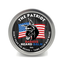 Badass Beard Care Beard Balm - Scento Patriot, 2 Once - Ingredienti Naturali, Mantiene Barba e Baffi Morbidi e Sani