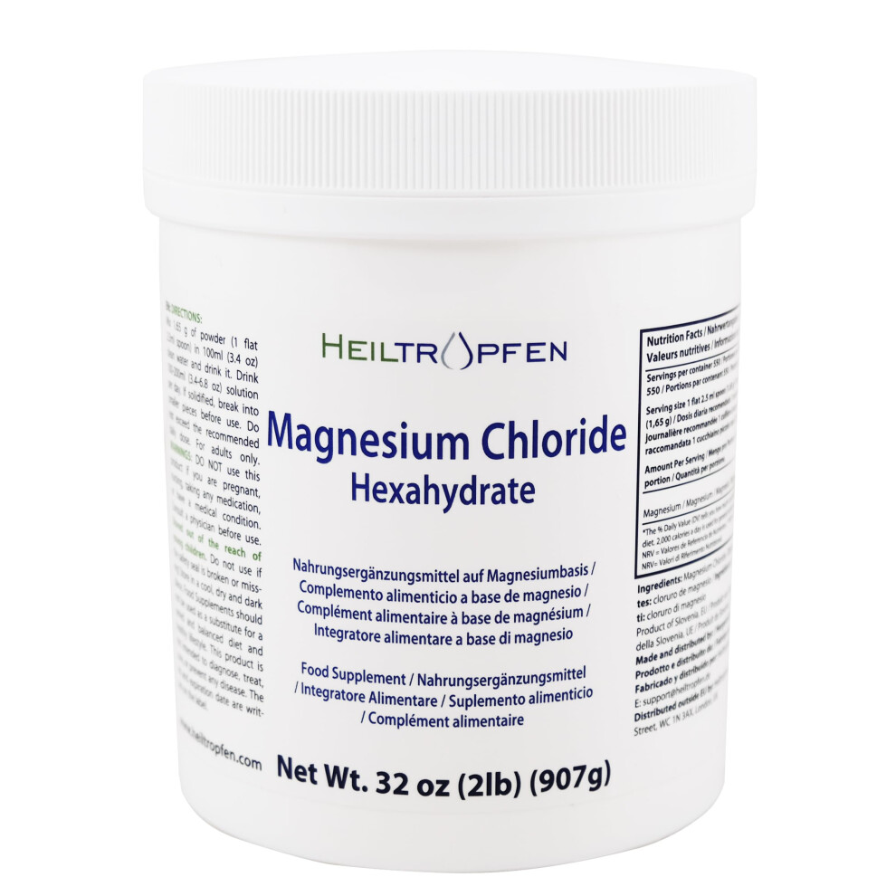 2 Livres De Chlorure De Magnsium Hexahydrate | Ingrdients De Qualit Pharmaceutique | Poudre De Cristal | Pur Ph. Eur. Bp Usp 100% | Heiltropf-image