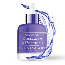 Bella Beauty Collagen & Peptides Nourishing Facial Serum - Promotes Collagen & Stimulates Skin - Repairs & Deeply Hydrates Skin Helping Reduce Fi