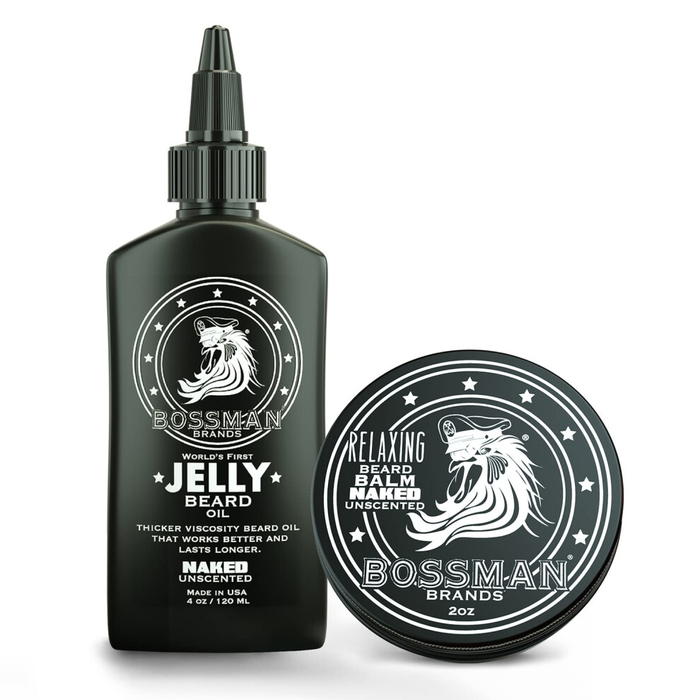 Bossman Beard Oil Jelly And Relaxing Beard Balm Combo- Naked Scent
