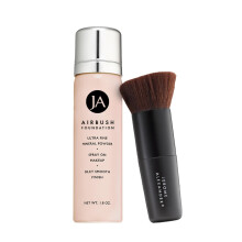 MagicMinerals AirBrush Foundation von Jerome Alexander  2-teiliges Set mit Airbrush Foundation und Kabuki-Pinsel  Sprh-Make-up mit Anti-Aging-Wirk