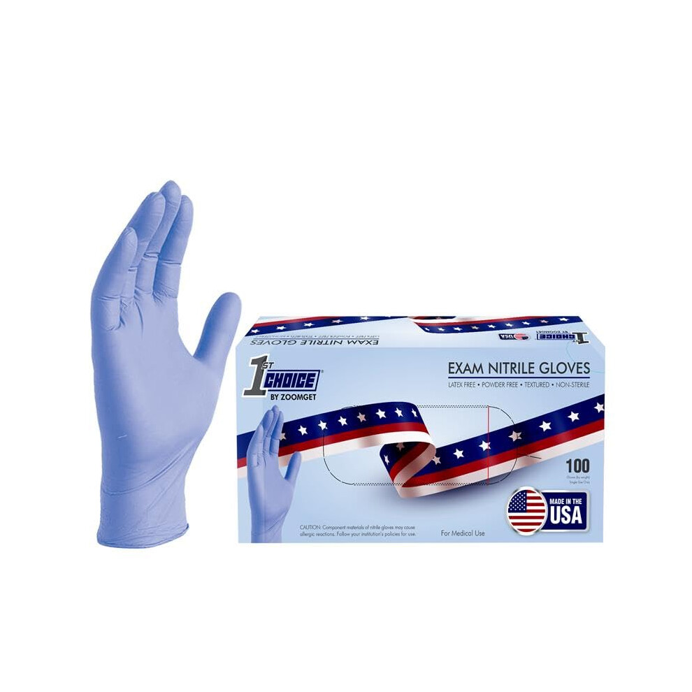 1St Choice Nitril-Einweghandschuhe, 3 Mil, Hellblau, Nitrilhandschuhe, Einweghandschuhe, Latexfrei, Untersuchungsqualit T, Gro E Handschuhe, Scha-image