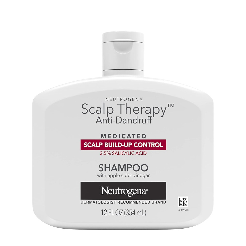 Neutrogena Scalp Therapy Anti-Dandruff Shampoo for Scalp Build-up Control  2.5% salicylic acid  with Apple Cider Vinegar Fragrance  12 fl oz