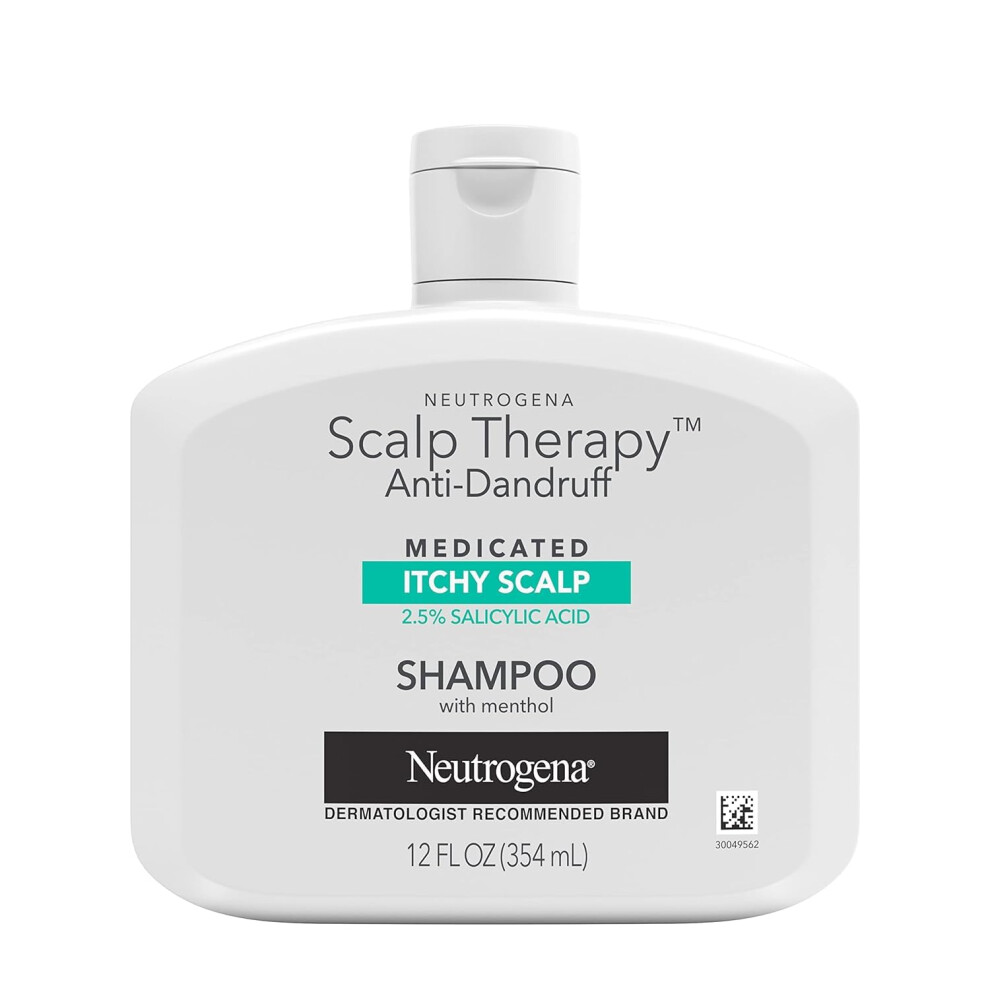 Neutrogena Scalp Therapy Anti-Dandruff Shampoo for Itchy Scalp  2.5% salicylic acid with Peppermint Fragrance  12 fl oz