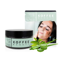 Koffee Beauty Alo en Groene Thee Koffie Scrub 4 oz - Biologische exfolirende bodyscrub - Gezichtspeeling met verzachtende hydraterende olin -