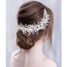Anglacesmade Svatebn celenka Listy a kvetiny do vlasu Vinea Crystal Tiara Korunka pro svatebn vlasov doplnky pro eny a dvky (zlat)