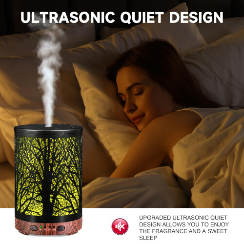 JOYOLO Aromadiffuser 120ML Metall Aromaterapi Diffuser, Kylmistfuktare med Auto Avstängning 2