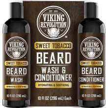 Viking Revolution Baardwas- en Baardconditioner voor Mannen met Arganolie en Jojoba-olie - Baardverzachter en Versterker Baardverzorging Baardsha