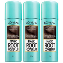 L'Oreal Paris Root Cover Up Barva na vlasy Retuovac sprej Stredne hned 2 unce (balen 3 ks)