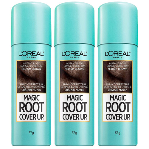 L’Oréal Paris L'Oreal Paris Root Cover Up Spray de retoque de cor de cabelo marrom mdio 2 onas (pacote com 3)