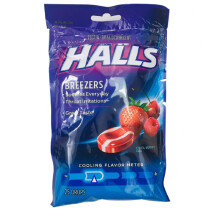 Halls Breezers Cool Berry Cough Drops - Pakke med 3