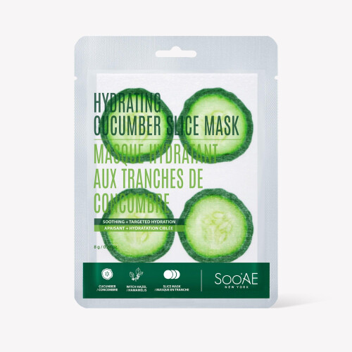 Soo'AE Hydrating Cucumber Slice Mask  1 Count  For Targeted Skincare