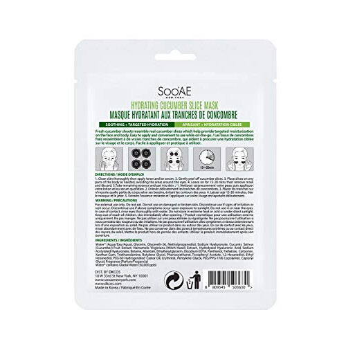 Soo'AE Hydrating Cucumber Slice Mask  1 Count  For Targeted Skincare 1