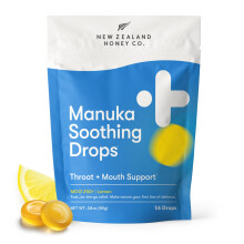 NEW ZEALAND HONEY CO. Tabletki do ssania z miodem Manuka - Krople na kaszel - 16 szt