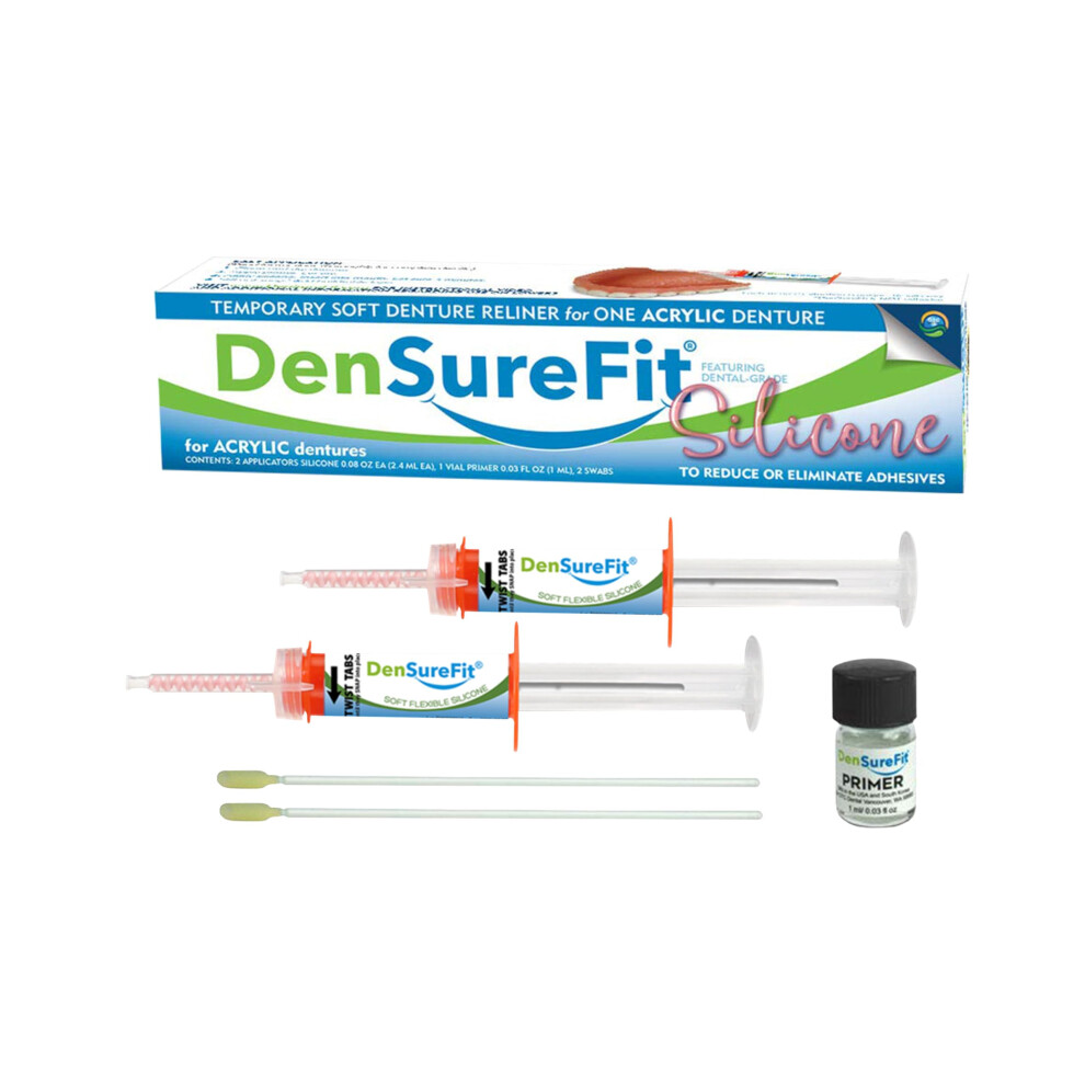 Densurefit Lower Denture Reline Kit Soft Silicone Denture Reliner Repair And Care Combo Kit With Extra Comfort Liner Refit And Tighten For A Se