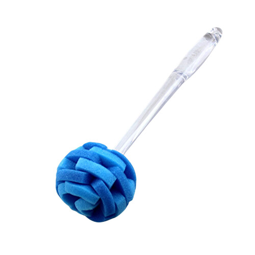 Soft Touch Kitchen Glassware Multi-Purpose Sponge Puff Dish Brush 11.5"""" with Clear and Comfortable Ergonomic Handle (2) 1