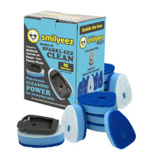 Smilyeez plastikfreier blauer, kratzfester Schwamm-Nachfller mit wiederverwendbarem Clip (10er-Pack) fr den Advanced Soap Control-Splstab von Scot