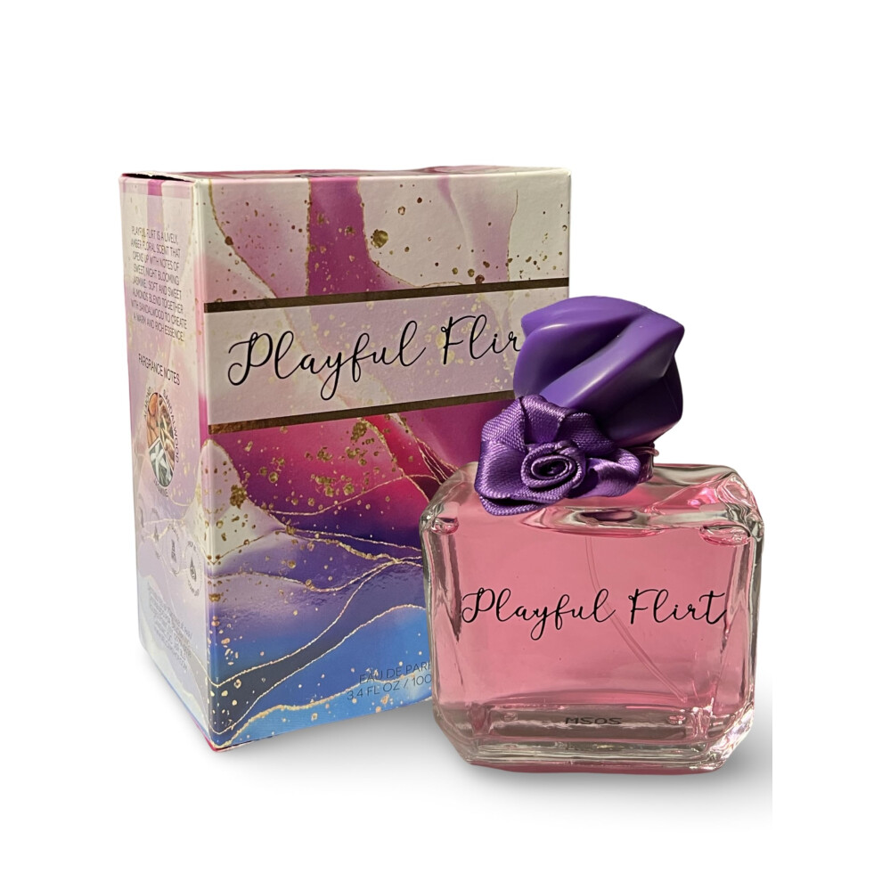 Belcam Beauty Playful Flirt Women's Eau De Parfum 3.4 Fl Oz Notes Of Sandalwood Jasmine Almond