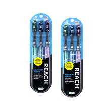 Reach Advanced Design Mjuk Tandborstar, Färger Kan Variera, 3 Pack (2 Förpackningar) Totalt 6 Tandborstar