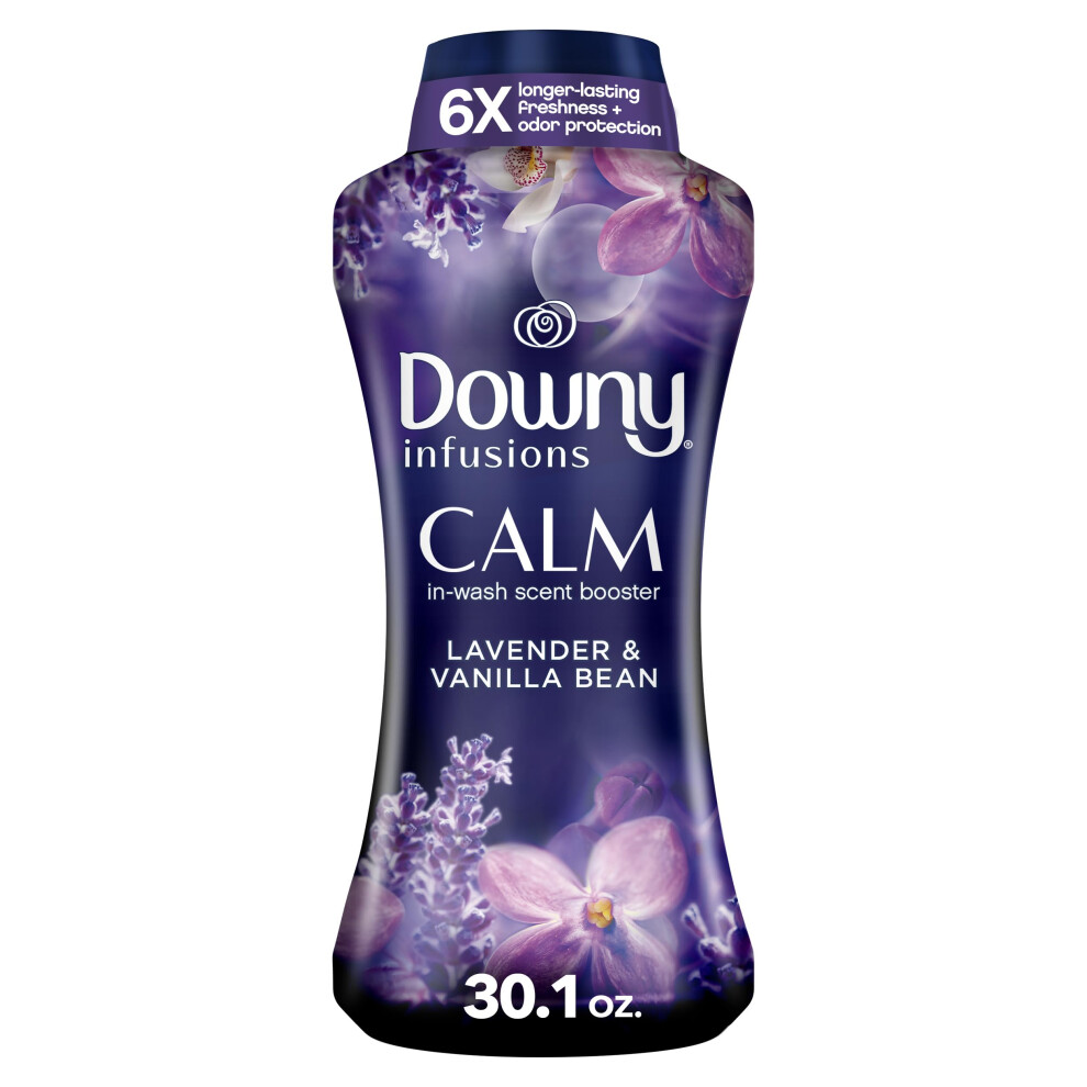 Downy Infusions In-Wash Laundry Scent Booster Beads Calm Soothing And Vanilla Bean Scent 30.1 Oz Lavender
