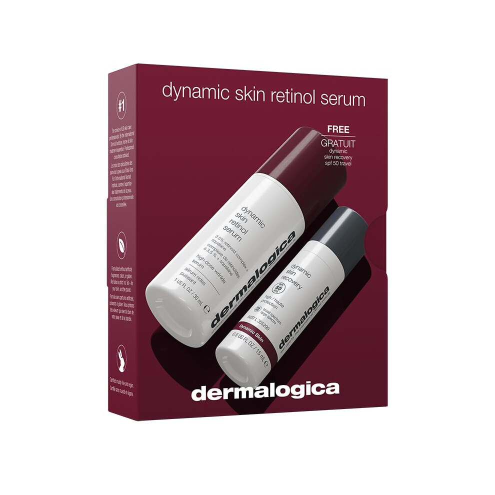 Dermalogica Dynamic Defense Duo  Retinol Face Serum and SPF Moisturizer Skin Care Set - Reduce the Signs of Skin Aging
