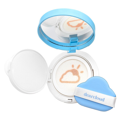 dearcloud Dear Sun Perfecting SPF Cushion - Protetor solar de adaptao de cor Protetor solar coreano FPS 50+ (0,53 oz) 2