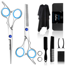 Sirabe Haarschneide- und Ausdünnscheren Set 6", Professionelles Friseurscheren Set aus Edelstahl