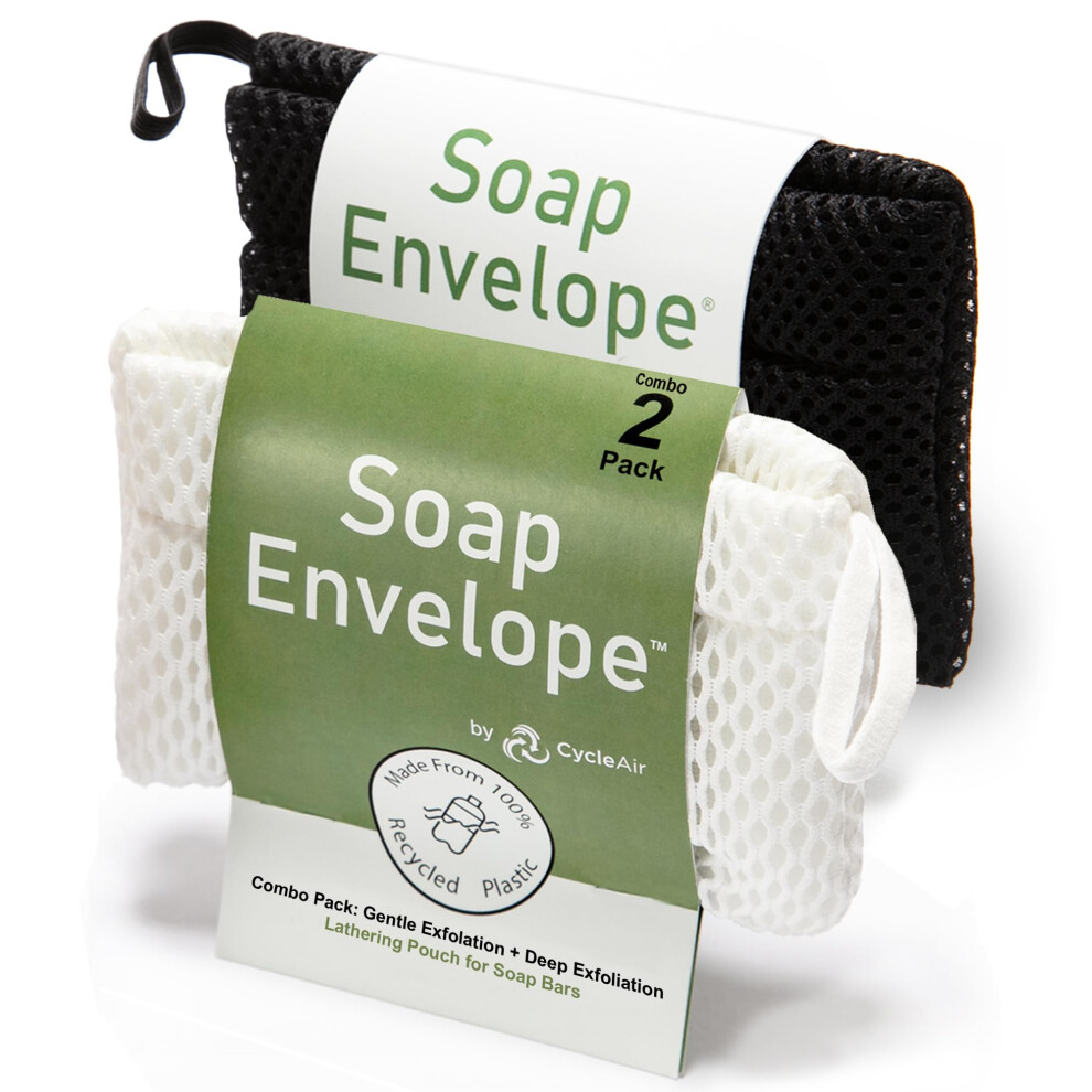 Seifenumschlag, Seifenbeutel, 100 % Recycelt Und In Nordamerika Hergestellt Seifensparbeutel, Luffa-Badeschrubber Fr Stckseife + Peeling (2Er-image