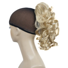 Lydell 12""-Haarteil-Pferdeschwanzverlngerung, lockig, gelockt, natrlich aussehend, hitzebestndig (helles Goldblond)