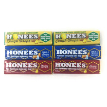 Honees Honey Filled Drops Variety Pack (Honey Milk & Honey and Honey Lemon) -Matural ont i halsen Relief-Throat pastiller inget konstgjorda-icke-
