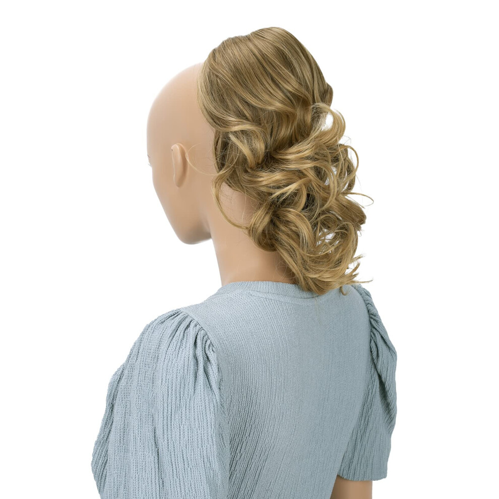 Caisha Unisex Brown 12"""" Hair Piece Braid Ponytail Extension Voluminous Wavy Light Blonde Mix Ph212