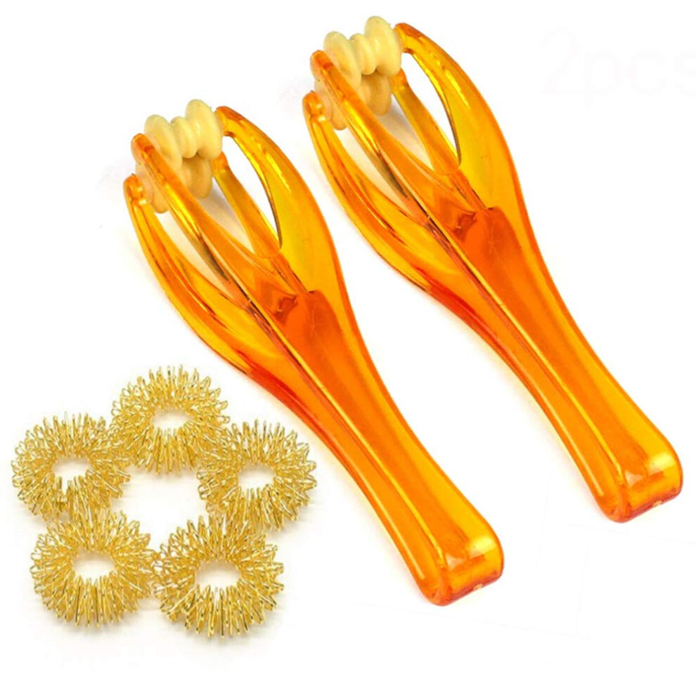 Eyxformula 2 Pcs Finger Roller Massager And 5 Pcs Acupressure Massage Rings For Finger Hand Massage, Hand Blood Circulation Massage Roller Tools, Handheld Stress