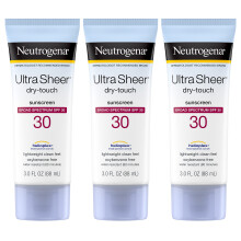 Neutrogena Ultra Sheer Dry-Touch-Sonnenschutzlotion, breites Spektrum, LSF 30, UVA/UVB-Schutz, Oxybenzonfrei, wasserbestndig, nicht komedogen, nicht