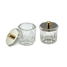 ConStore 2PCS Ciotola di Vetro Cristallo Dappen con Coperchio Mini Bowls Strumenti Nail Art