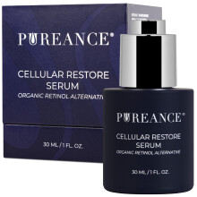 PUREANCE Organic Bakuchiol Retinol Serum - Bakuchiol for Face Skin and Wrinkles - Cellular Restore Serum - With Jojoba Oil Sea Buckthorn Camu C