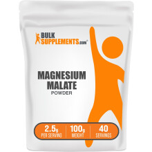 BulkSupplements.com Magnesiummalatpulver Magnesiumprparate mit hoher Bioverfgbarkeit geschmacksneutral und glutenfrei 2,5 g pro Portion 100