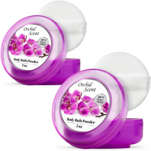 R-NEU Krperpuder fr Damen mit Puderquaste, 100 % talkfrei, duftendes Puder mit Majestic Orchid-Duft nach dem Bad fr weiche Haut, extra gro, 2