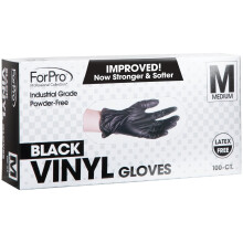 ForPro jednorzov vinylov rukavice cern prumyslov trdy bez prku bez latexu nesteriln pro potraviny bezpecn 2,75 mil. Palm 3,9 mil. Prsty str