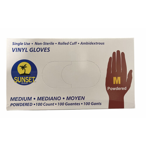 Sunset  Smooth Touch Vinyl-Handschuhe mit Puder, Gre Medium  100 ct