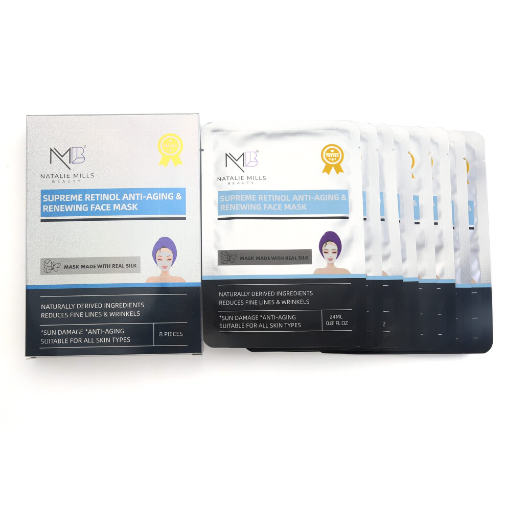 Supreme Retinol Anti-Aging Seiden-Gesichtsmaske 8 St Ck-image
